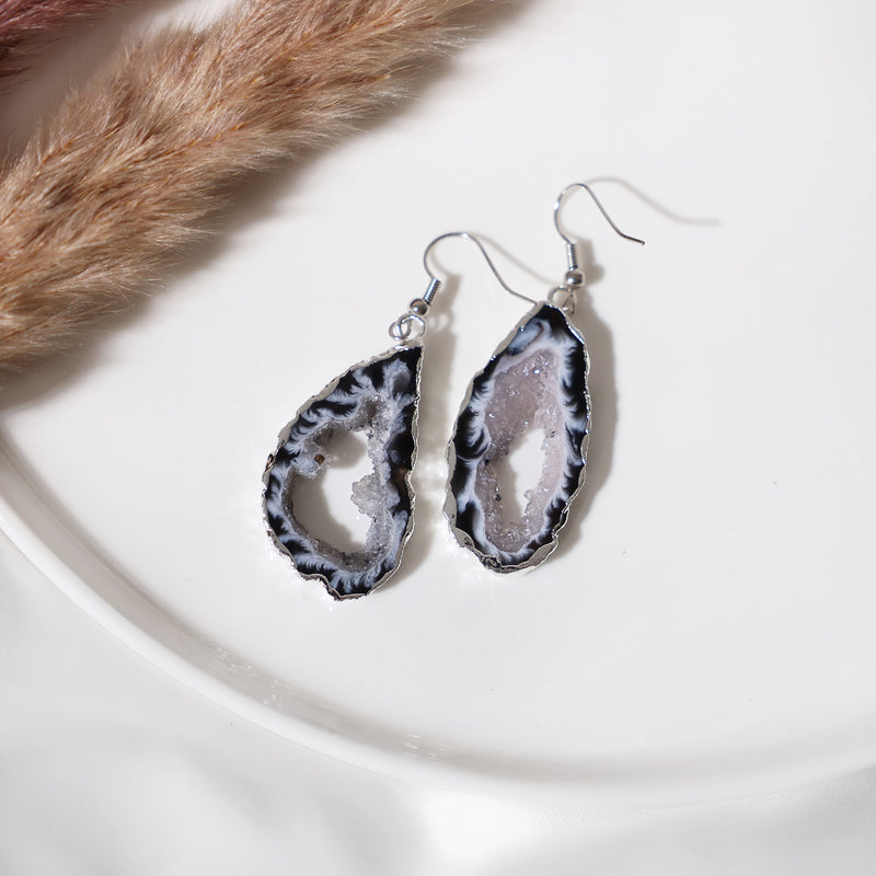 Golden Halo Natural Quartz Crystal Earring (Pair)