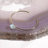 Aquamarine Crystal Bangle In Gold Plated 925 Silver - Beau Life