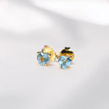 Swiss Blue Topaz Crystal Heart Earrings