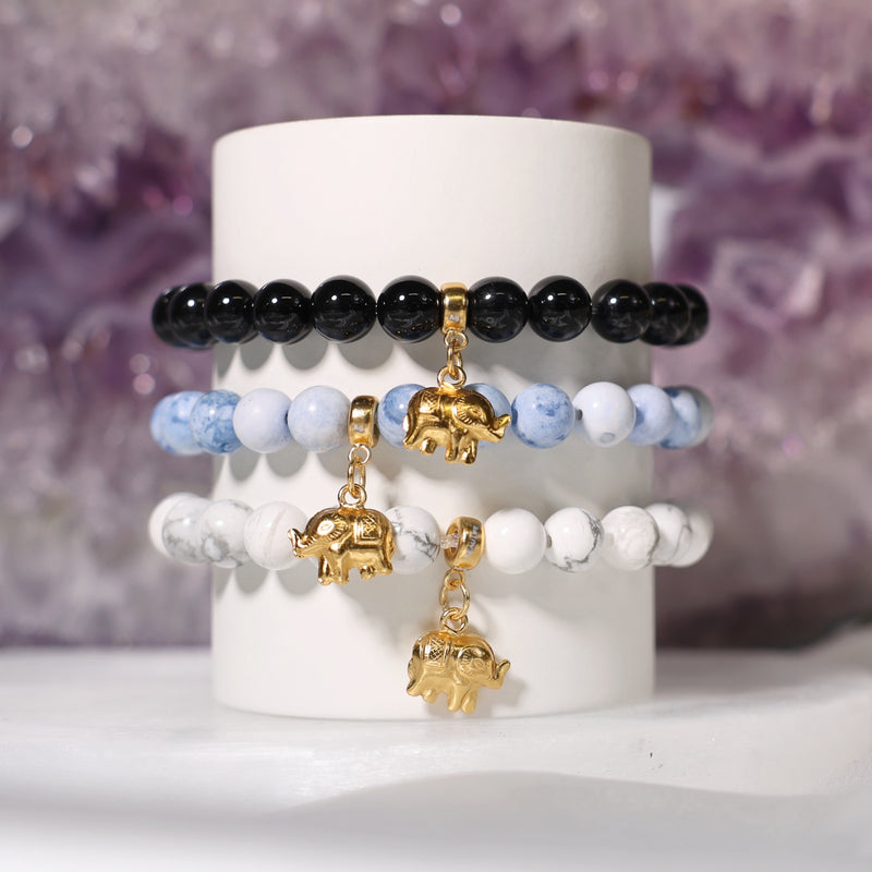 'Equilibrium' Beaded Crystal Bracelet Trio (Adjustable)