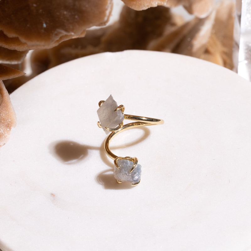 Double The Attention Labradorite Ring In Gold.