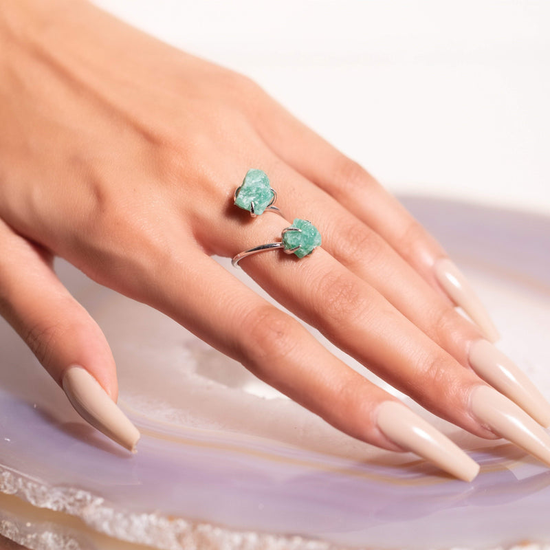 Double The Attention Amazonite Ring