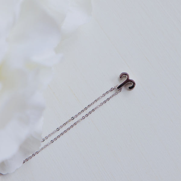 Aries Zodiac Symbol Necklace.