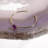 Amethyst Crystal Bangle In Gold Plated 925 Silver - Beau Life
