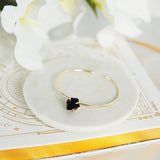 Black Obsidian Crystal Bangle In Gold Plated 925 Silver - Beau Life