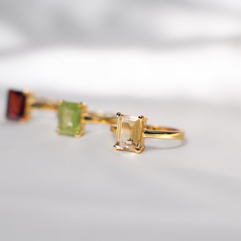Sun Queen Citrine Crystal Ring