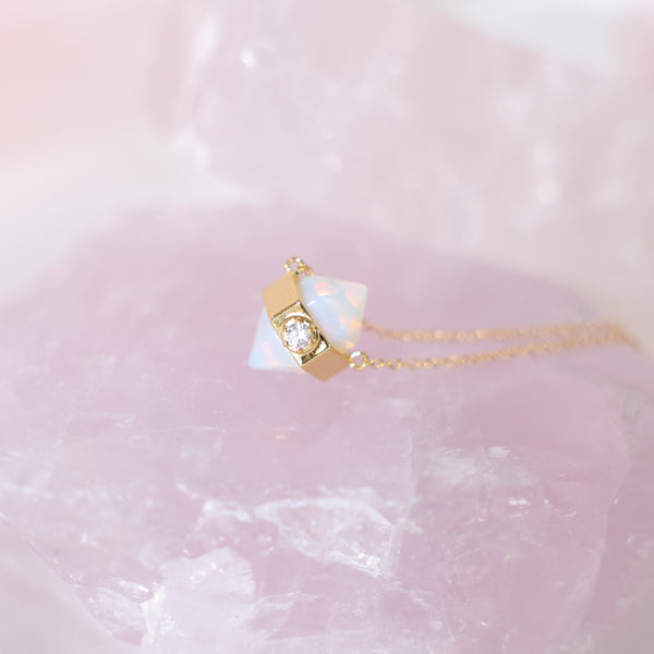 Moonstone Double Point Necklace
