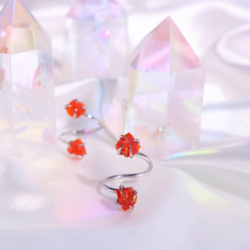 Double The Attention Carnelian Ring