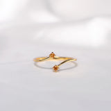 Adjustable Double Simplicity Citrine Crystal Ring - Beau Life