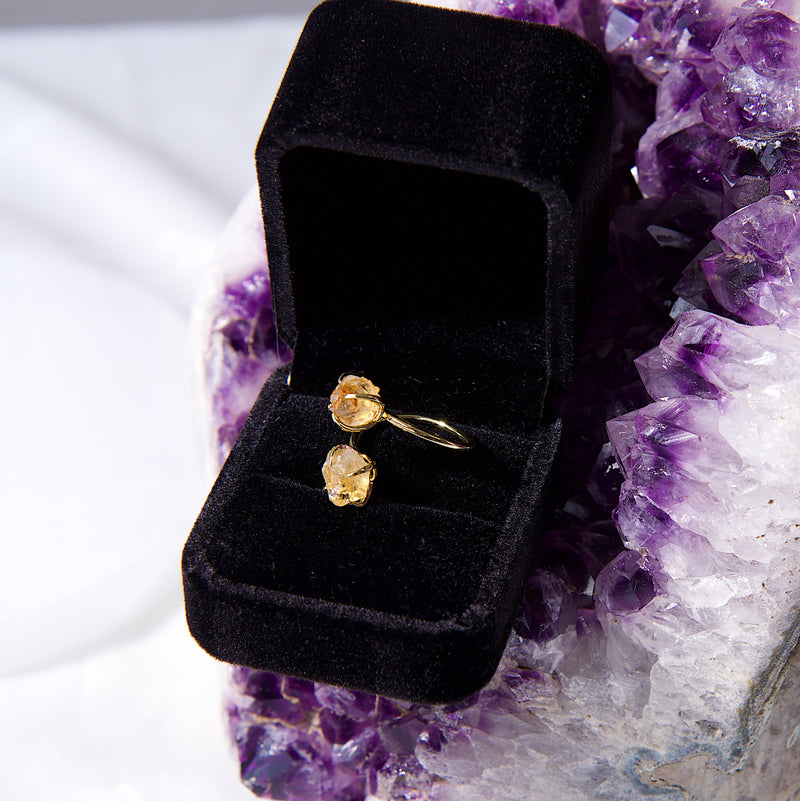 Double The Attention Rings Gold (11 Different Crystals)