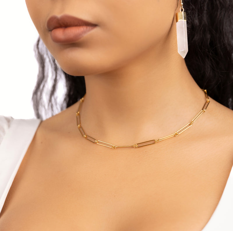 Queen Of Pentacles Choker Gold Plated 925 Silver