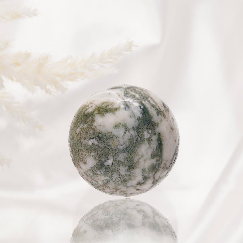 Snow Moss Agate Crystal Ball (rare)