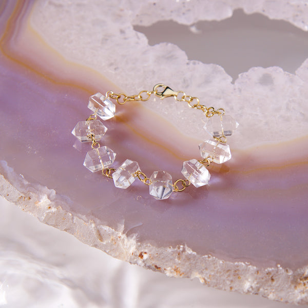 Starseed Crystal Point Bracelet In Clear Quartz