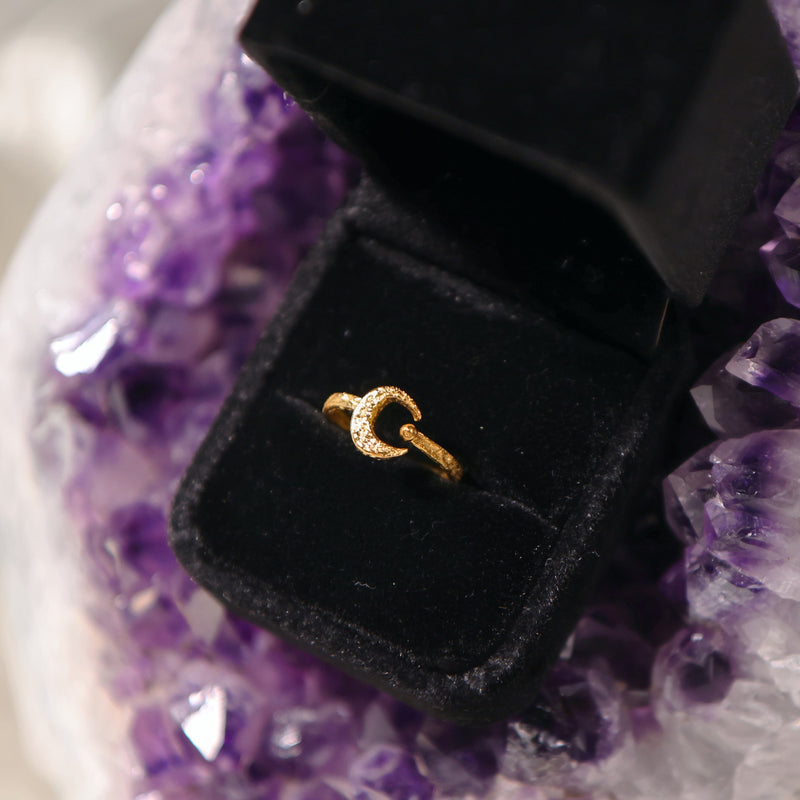 Hammered Moon Ring