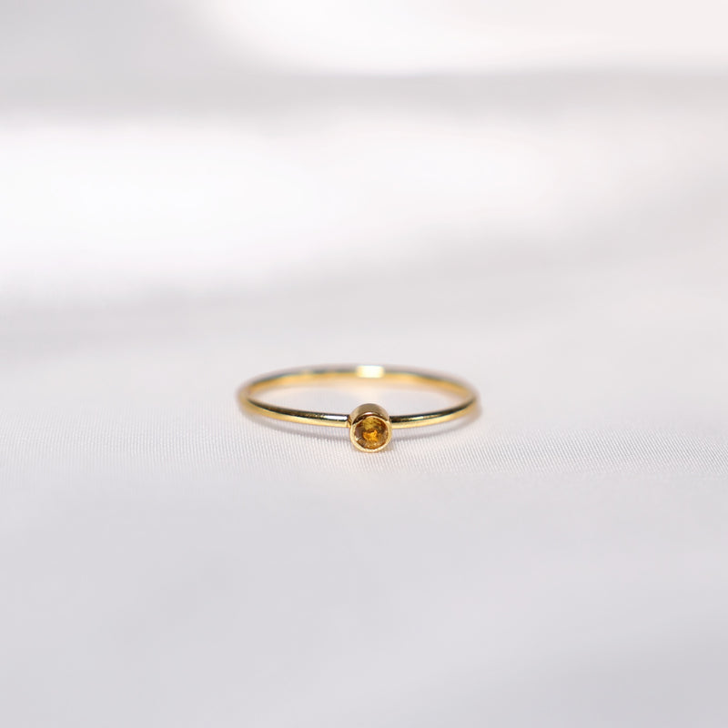Simplicity Citrine Crystal Ring