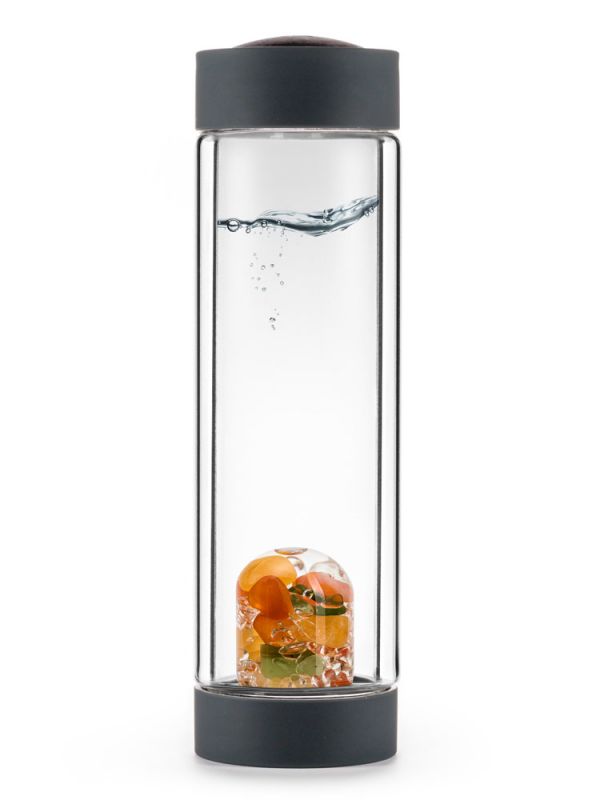 VIA HEAT "Happiness" Crystal Water Bottle